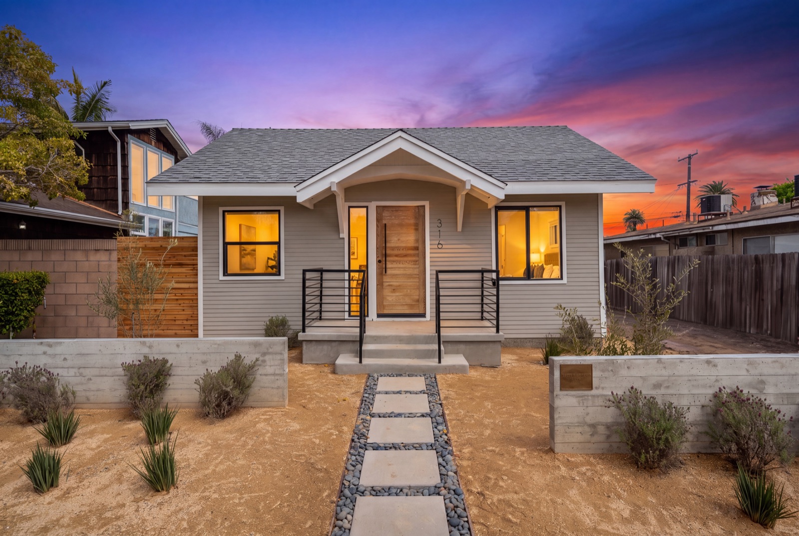 The same bungalow with the Ember Dusk preset and Deep Tidy